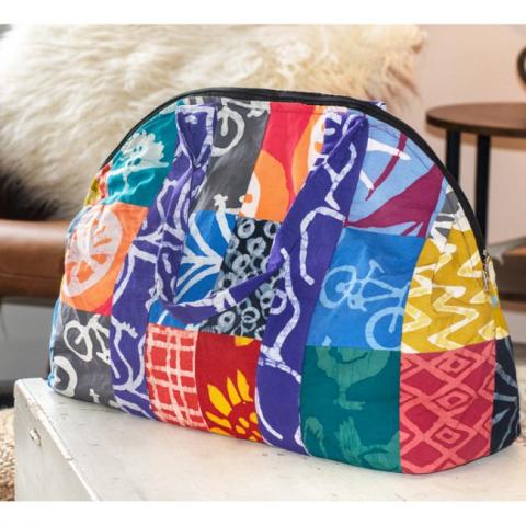 Patch weekend bag. Fair Trade Gift Guide.