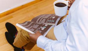 Person reading a magazine