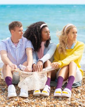 Teddy Locks Dark Purple Sustainable Socks