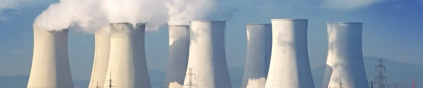 Nuclear Power plants emitting pollution